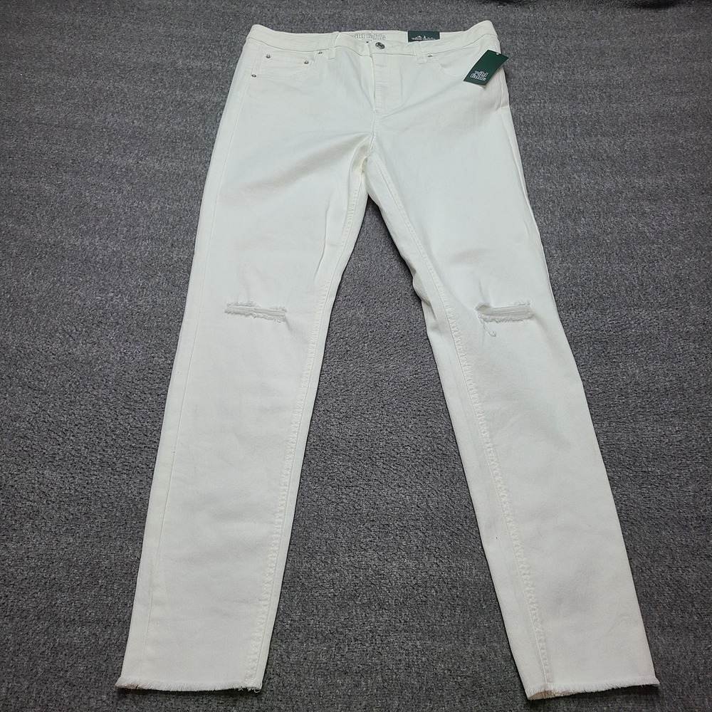 Wild Fable Jeans Womens 14 High Rise Skinny Distressed Knee 32 Waist Denim Pants
